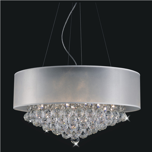 Lustre en cristal avec abat-jour en organza 9523002