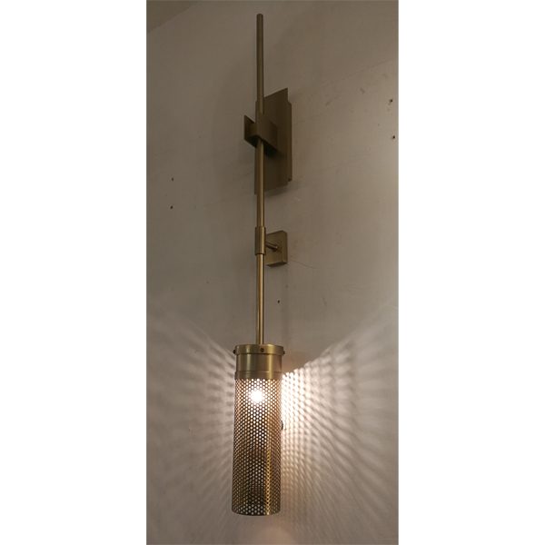Wall Mount Pendant Lamp with Perforated Metal Shade 9531002