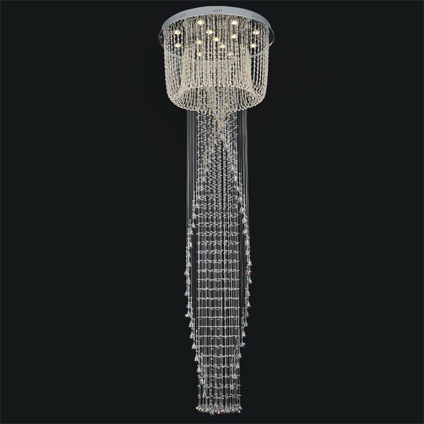 Staircase Chandelier Long Crystal Ceiling Lamp 9729002